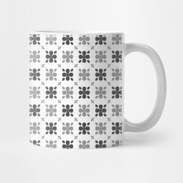 Dark and Light Grey Flower Pattern by John Uttley